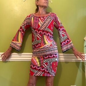 EUC Muse Drop Waist Geo Dress